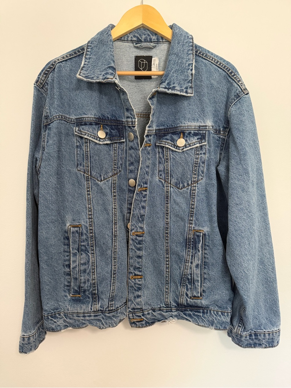 Original Use Oversized Denim Jean Jacket Blue 100% Cotton